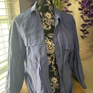 Chico's Blue Button Down Shirt Size 2